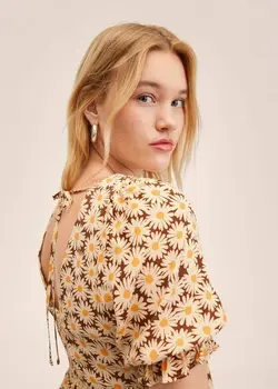 پیراهن کوتاه زنانه قهوه ای منگو