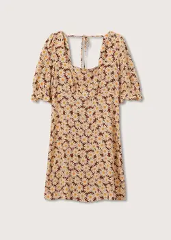 پیراهن کوتاه زنانه قهوه ای منگو