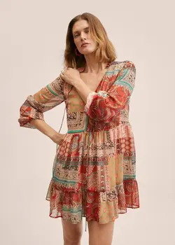 پیراهن کوتاه زنانه نارنجی منگو