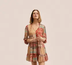 پیراهن کوتاه زنانه نارنجی منگو