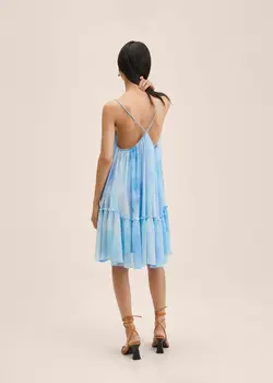 پیراهن کوتاه زنانه فیروزه ای منگو