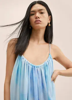 پیراهن کوتاه زنانه فیروزه ای منگو