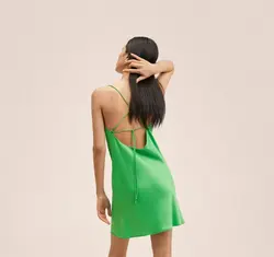 پیراهن کوتاه زنانه سبز منگو