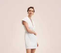 پیراهن کوتاه زنانه سفید منگو