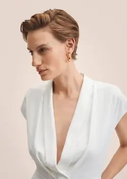 پیراهن کوتاه زنانه سفید منگو