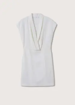 پیراهن کوتاه زنانه سفید منگو