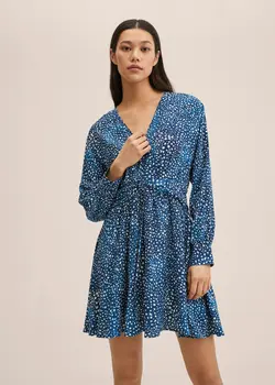 پیراهن کوتاه زنانه آبی منگو