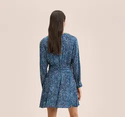 پیراهن کوتاه زنانه آبی منگو