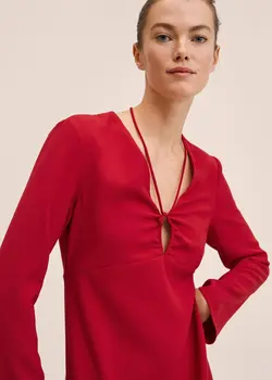 پیراهن کوتاه زنانه قرمز منگو