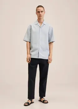 پیراهن مردانه خاکستری منگو