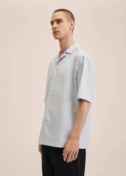 پیراهن مردانه خاکستری منگو