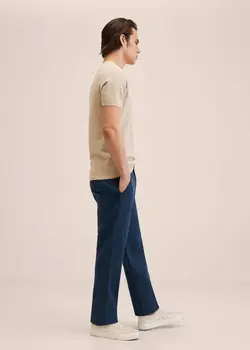 شلوار کتان مردانه سرمه ای منگو