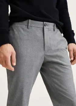 شلوار پارچه ای  مردانه خاکستری منگو