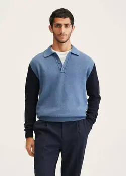 پلیور مردانه آبی منگو