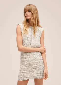 پیراهن کوتاه زنانه بژ منگو