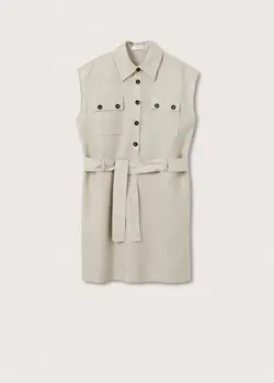 پیراهن کوتاه زنانه خاکستری منگو