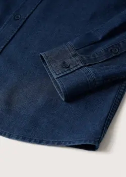 پیراهن مردانه آبی تیره منگو