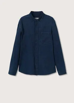 پیراهن مردانه آبی تیره منگو