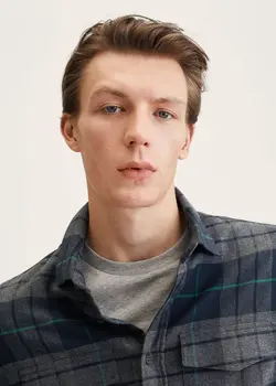 پیراهن مردانه خاکستری منگو