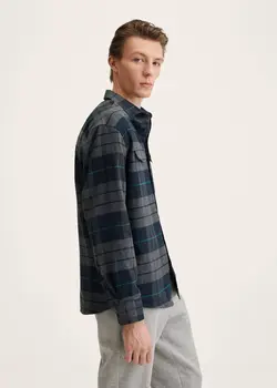 پیراهن مردانه خاکستری منگو