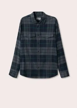 پیراهن مردانه خاکستری منگو