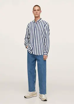 پیراهن مردانه آبی منگو