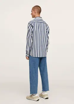 پیراهن مردانه آبی منگو