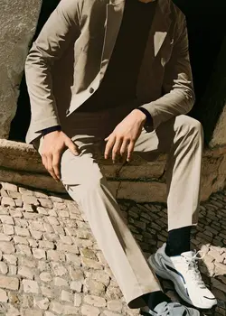 شلوار پارچه ای مردانه بژ منگو