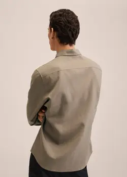 پیراهن مردانه قهوه ای روشن منگو