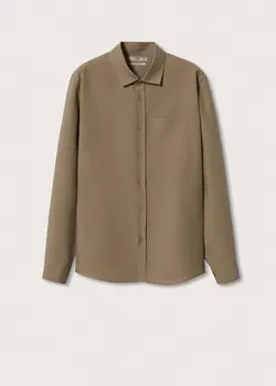 پیراهن مردانه قهوه ای روشن منگو