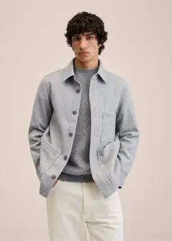 پیراهن مردانه خاکستری منگو