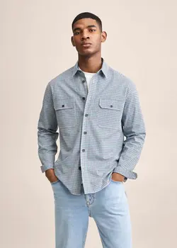 پیراهن مردانه سرمه ای منگو