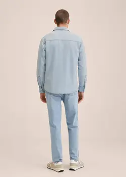 پیراهن مردانه آبی منگو