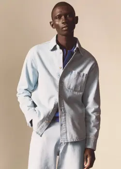 پیراهن مردانه آبی منگو