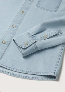 پیراهن مردانه آبی منگو