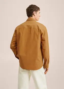 پیراهن مردانه خردلی منگو