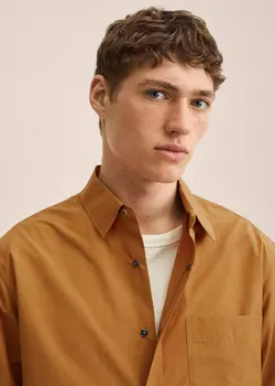 پیراهن مردانه خردلی منگو