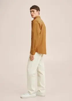 پیراهن مردانه خردلی منگو