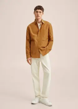 پیراهن مردانه خردلی منگو