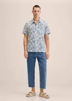 پیراهن مردانه آبی منگو