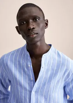 پیراهن مردانه آبی منگو