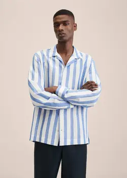 پیراهن مردانه سرمه ای منگو