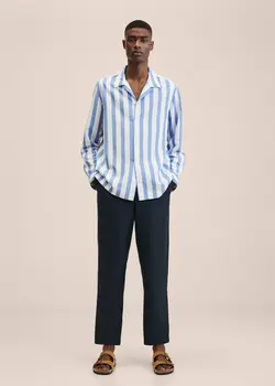 پیراهن مردانه سرمه ای منگو