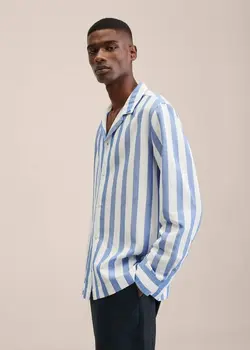 پیراهن مردانه سرمه ای منگو