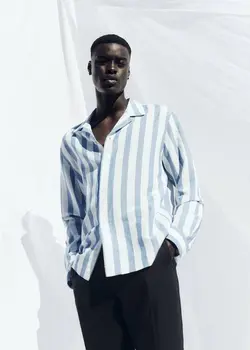 پیراهن مردانه سرمه ای منگو