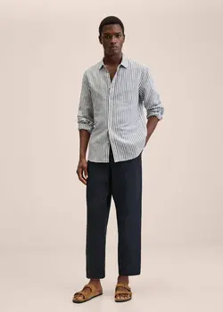 پیراهن مردانه سرمه ای منگو