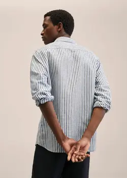 پیراهن مردانه سرمه ای منگو