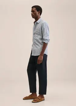 پیراهن مردانه سرمه ای منگو