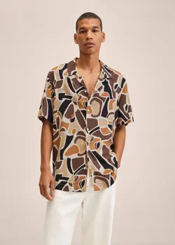 پیراهن مردانه قهوه ای منگو