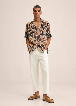 پیراهن مردانه قهوه ای منگو